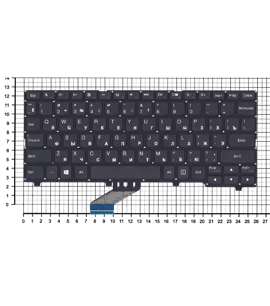 Клавиатура для ноутбука Lenovo Ideapad 110S-11 черная без рамки