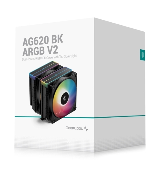 Кулер для процессора DEEPCOOL AG620 BK ARGB V2 черный 120мм алюминий+медь 1850rpm 29.4db 4-pin 260W 157мм