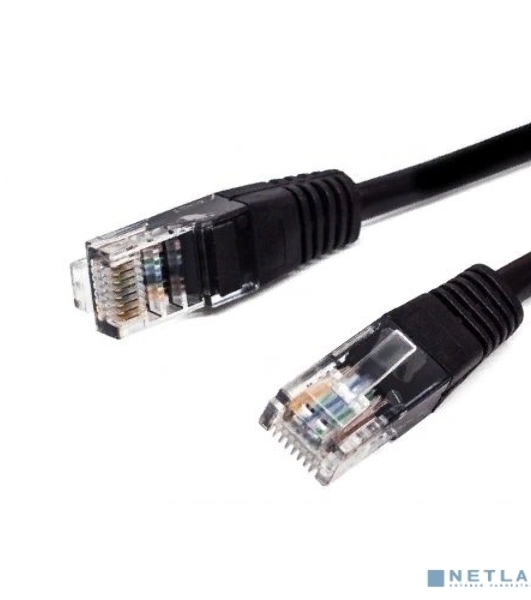 Кабель патч-корд, Filum FL-U5-2M-BK U/UTP 5e cat. 2м, 26AWG(7x0.16 мм), омедненный алюминий (CCA), PVC, чёрный