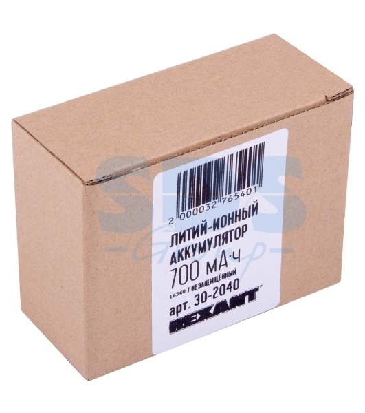 Аккумулятор Rexant Li-ion 16340 unprotected 700 mAh 3.7 В