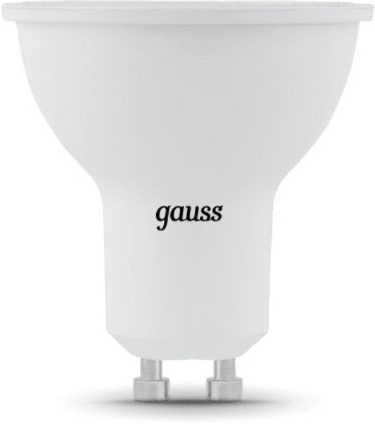 Лампа светодиодная Gauss черный 5Вт цок.: GU10 рефлек. 220B 4100K св. свеч. бел. ней. MR16 (упак.: 10 шт)