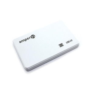 Корпус для жесткого диска Amperin AM25U3PW 2,5', USB 3.0, пластиковый, белый