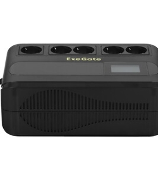 Источник бесперебойного питания ExeGate NEO Smart BU-800.LCD.AVR.5SH 800VA/480W, цветной LCD-дисплей, AVR, 5*Schuko, черный