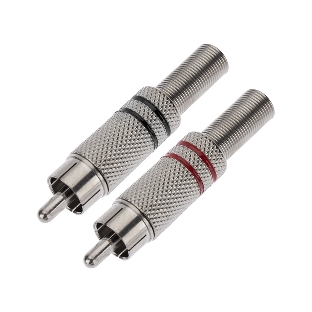 Разъем штекер PROconnect RCA металл пайка ZN черный/красный