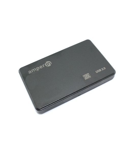Корпус для жесткого диска Amperin AM25U2PB 2,5', USB 2.0, пластиковый, черный