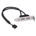 Планка USB 2.0 на заднюю панель низкопрофильная Cablexpert CCUSBRECEPTACLE-LP, 2 порта USB, фото6