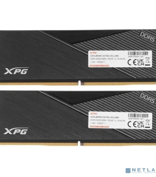 Оперативная память XPG Lancer, DDR5, 32GB (2x16GB), 6000MHz, CL30, DIMM, с радиаторами, черный