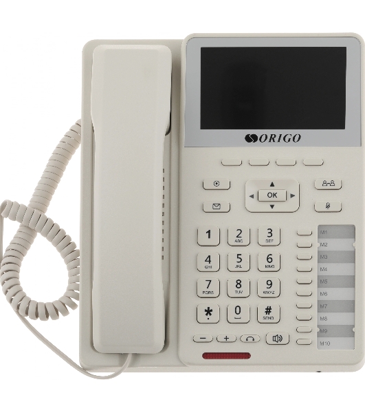 Телефон ORIGO IP-телефон с цветным дисплеем 4.3', 1x1000Base-T PoE, 1x1000Base-T, 4 SIP-аккаунта