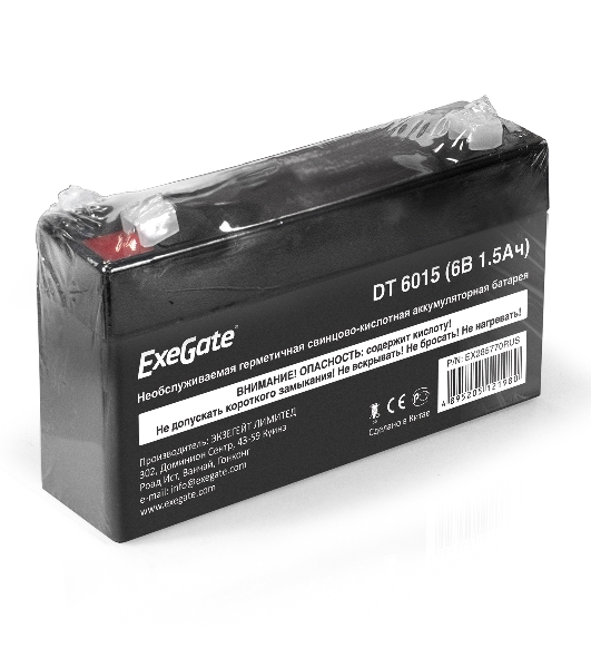 Батарея для ИБП ExeGate DT 6015 (6V 1.5Ah, клеммы F1)