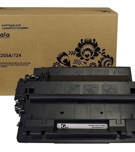 Картридж лазерный GalaPrint GP-CE255A/724 черный (6000 стр.) для HP LJ P3010/3015d/3015dn/3015n/3015x/3016/MFP M525/Canon LBP6750dn/6780x
