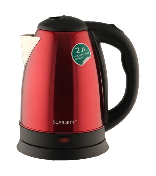 Чайник электрический Scarlett SC-EK21S76 2 л, 1800 Вт, красный (корпус: нержавеющая сталь)