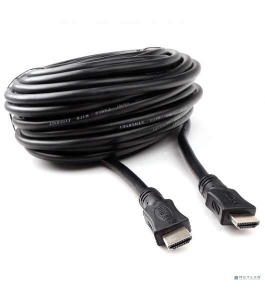 Кабель HDMI Cablexpert CC-HDMI4L-15M, 15м, v2.0, 19M/19M, серия Light, черный, позол.разъемы, экран, пакет