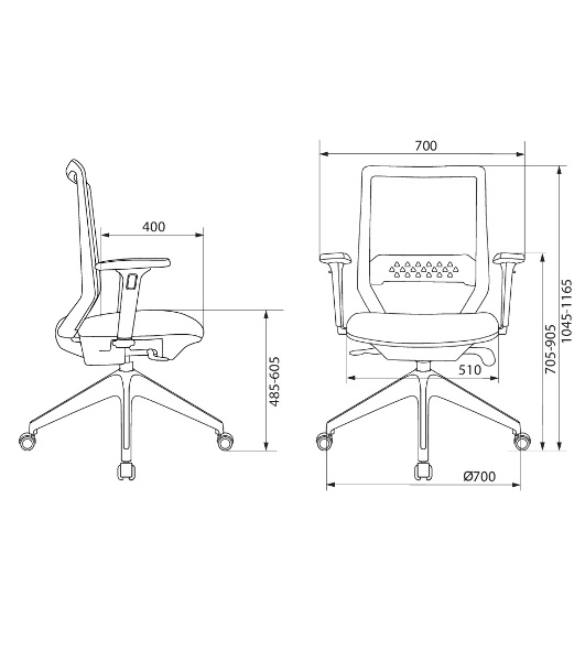 Кресло Бюрократ MC-W611NL серый, сетка