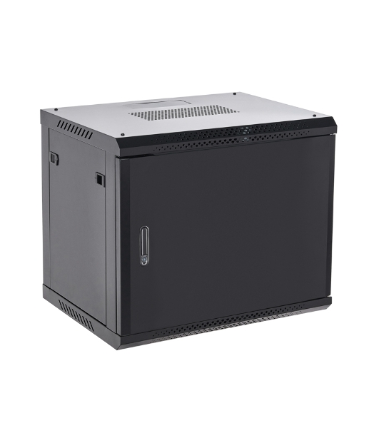 Шкаф коммутационный Rexant настенный 12U 600x600 мм пер. дв. металл черный
