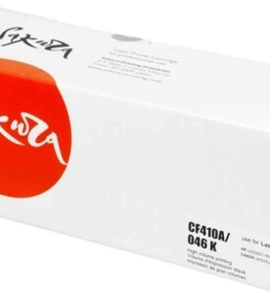 Картридж Sakura CF410A/046BK для HP и Canon, черный, 2200 к.