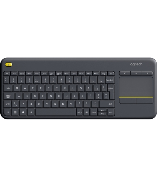 Клавиатура Logitech K400 Wireless Touch Plus беспроводная, радиоканал, чёрный