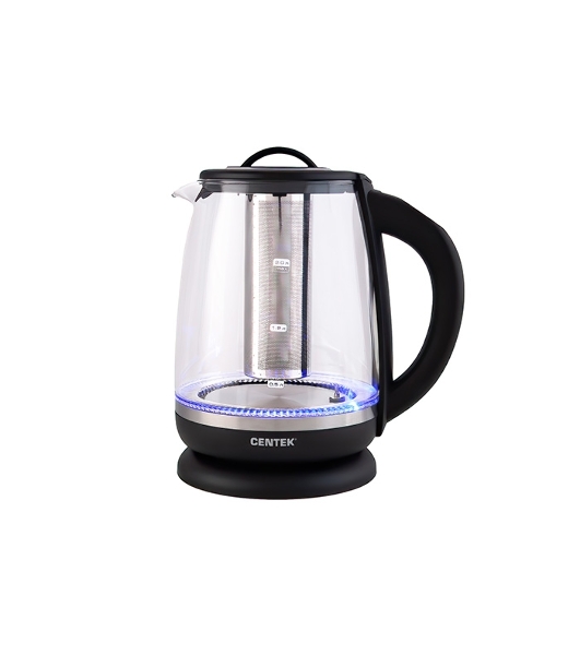 Электрочайник Centek CT-0017 черный, 2 л, 2200 Вт, скрытый нагревательный элемент, поддержание температуры