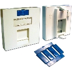 Вставка Lanmaster LAN-SIP-23M-WH 45x45 на 1 кейстоун, со шторкой, белая, фото2