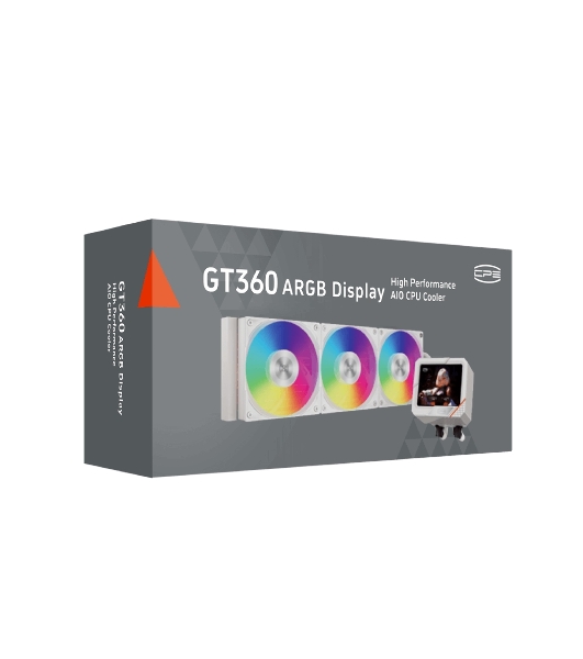 Система охлаждения PCCooler GT360 ARGb Display WH (310W, 360мм, LED temp., белый, ARGb/Fans: 3x120мм, 99CFM, 41.5dBA, 3000RPM/Pump 15dBA, 2600RPM, Rad thickness 27мм/S: 1851, 1700, 1200, 115X, AM5, AM4)