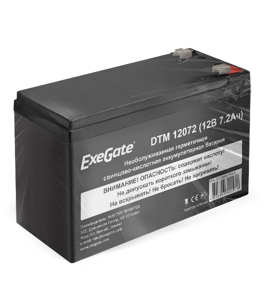 Батарея для ИБП ExeGate EX285952RUS DTM 12072 (12V 7,2Ah, клеммы F1)