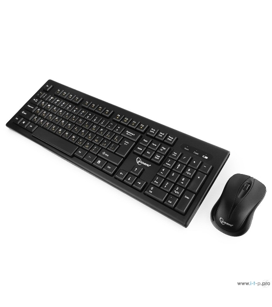 Комплект клавиатура+мышь Gembird KBS-8002 беспроводной, USB, 1000 DPI, чёрный