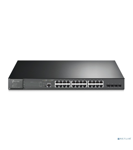 Коммутатор JetStream 28-port Gigabit L2+ Managed Switch with 24-port PoE+, PoE budget up to 384W, support SDN
