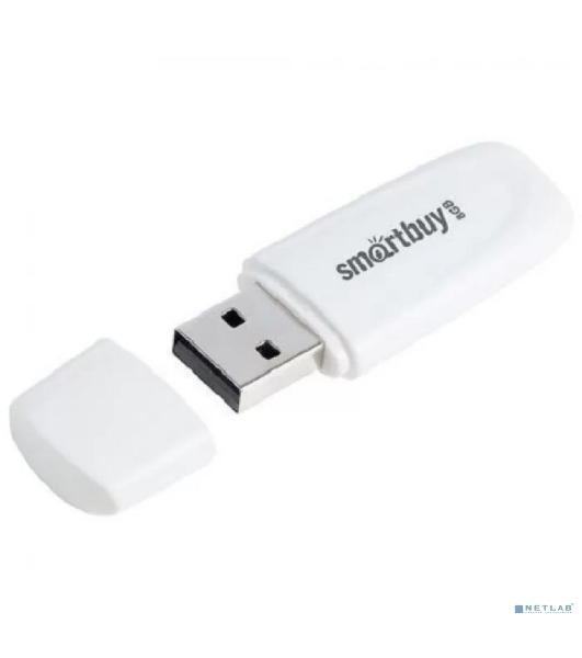 Флешка USB Smartbuy Scout White (SB008Gb2SCW), 8Gb, USB 2.0, R/W 15/8, белый