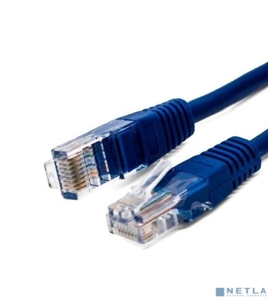 Кабель патч-корд, Filum FL-U5-C-1M-BL U/UTP 5e cat. 1м, 26AWG(7x0.16 мм), чистая медь, PVC, синий
