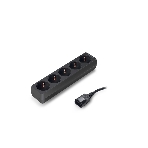 Удлинитель для ИБП ExeGate EX221200RUS SPU-5-0.5B (5 розеток, 0.5м, UPS вилка IEC320-C14, черный), фото 1