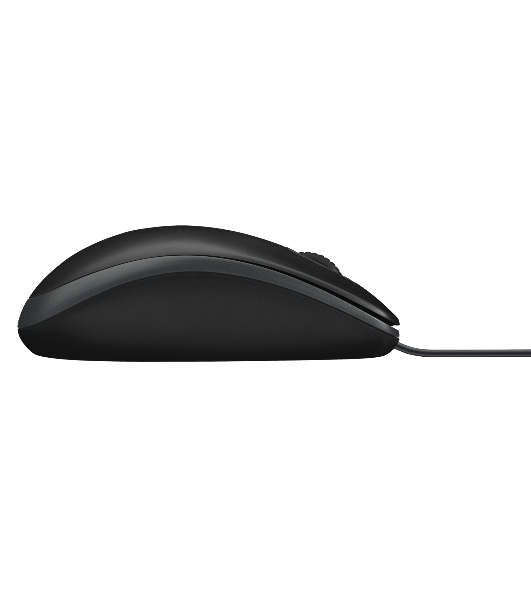 Мышь проводная Logitech B100 черный, 1000 dpi, USB, кнопки - 3