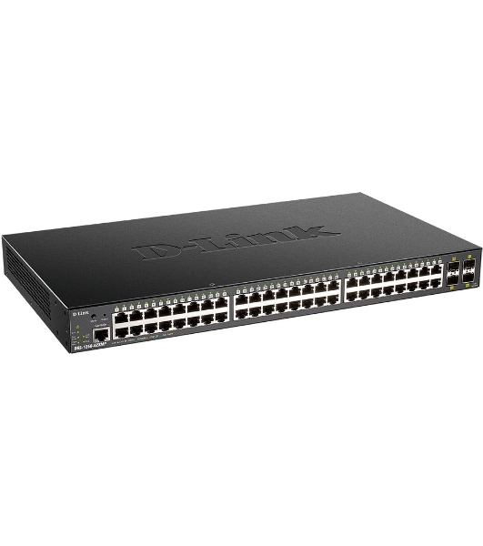 Коммутатор D-Link DGS-1250-52XMP/A1A, 48×1 Гбит/с + 4×10 Гбит/с SFP+, управляемый