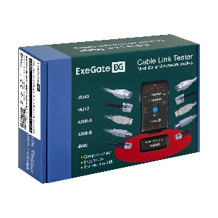Тестер сетевой ExeGate EX293160RUS EX-T5448 для RJ-45/RJ-11/RJ-12/USB