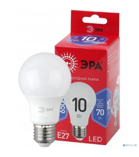 Лампа светодиодная ЭРА LED A60-10W-865-E27 R (диод, груша, 10Вт, хол, E27)