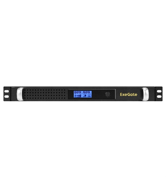Источник бесперебойного питания ExeGate 1U ServerRM UNL-650.LCD.AVR.4C13.RJ.USB.1U 650VA/360W, LCD, AVR, 4*C13, RJ, USB, 1U, установка в стойку, черный
