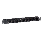 Блок розеток горизонтальный ExeGate ServerPro PDU-19H901 Al-9S-C14, 19', 1U, Алюминий, 9 Schuko, С14, черный, фото 1