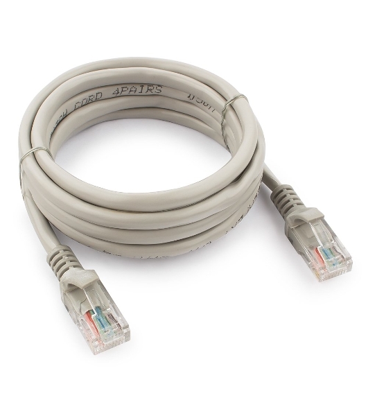 Патч-корд UTP Cablexpert cat.5e, 2м, литой, многожильный, серый