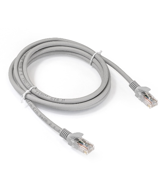 Патч-корд ExeGate EX286383RUS UTP-RJ45-RJ45-5e-2M-LSZH-GY, UTP, cat.5e, LSZH, 2м, серый