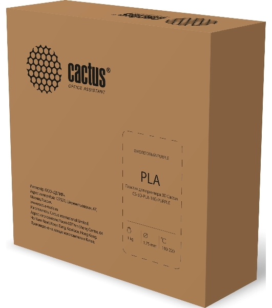 Пластик для принтера 3D Cactus CS-3D-PLA-1KG-PURPLE PLA d1.75мм 1кг L326м 1цв.