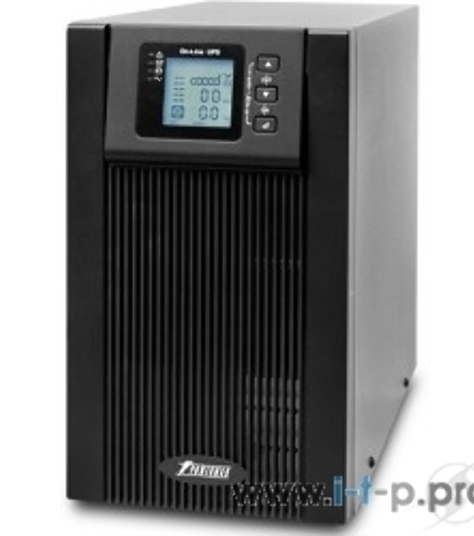 Источник бесперебойного питания PowerMan Online 2000VA черный (Online-Double conversion/LCD Display/USB/Software/RJ11/45,RS-232)