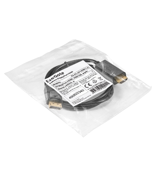 Кабель DisplayPort-HDMI ExeGate EX-CC-DP-HDMI-1.0 (20M/19M, 1,0м, экран)