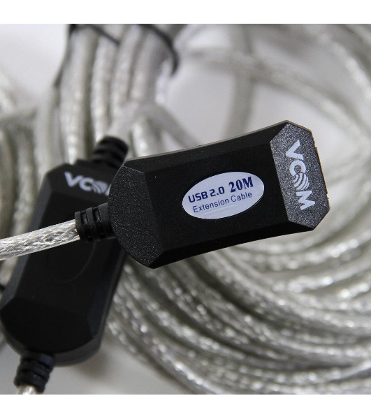 Кабель-адаптер VCOM VUS7049-20M USB2.0-repeater, удлинительный активный <Am-->Af 20м
