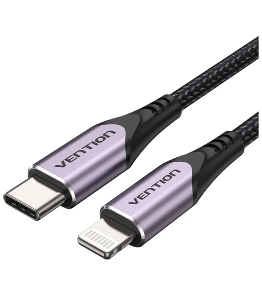 Кабель Vention USB 2.0 CM/Lightning 8M для iPad/iPhone - 1м. Фиолетовый