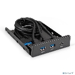 Планка USB на переднюю панель ExeGate U3H-616, 3,5', 2хUSB3.0+1хTypeC, черная, металл, подсоединение к мат. плате, фото10