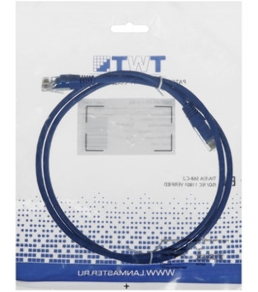 Патч-корд LANMASTER TWT UTP cat.5e, с заливными колпачками, 1.0 м, синий