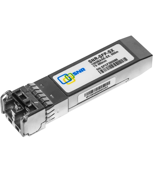 Трансивер SNR SFP 100BASE-SX, SWL, MMF, LC duplex, 850нм, up to 550м (7.5dB), analog CISCO GLC-SX-MM 