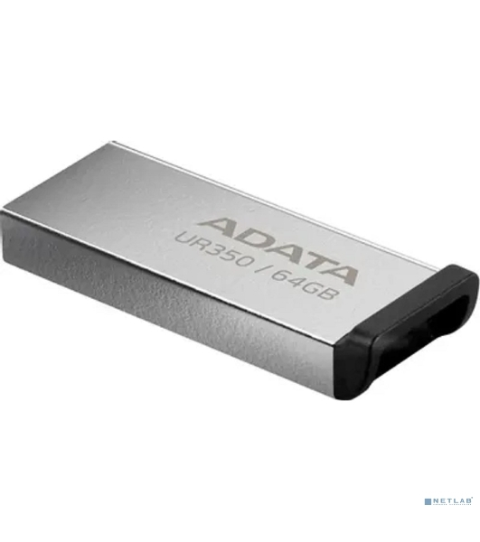 Флешка USB ADATA UR350 (UR350-64G-RSR/BK), 64Gb, USB 3.2, R/W 100/15, серебристый/черный