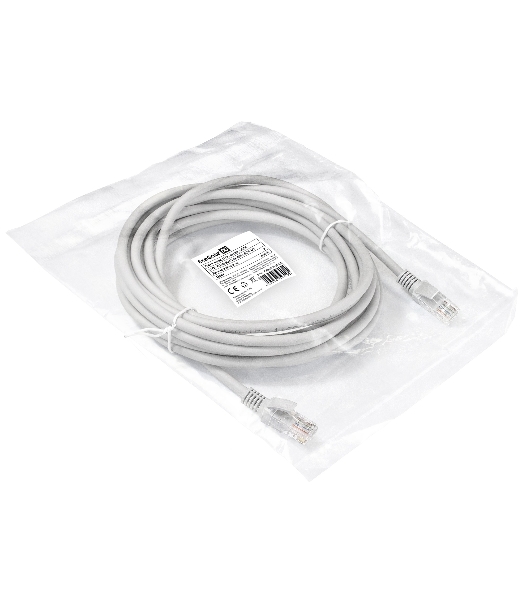 Патч-корд ExeGate EX286385RUS UTP-RJ45-RJ45-5e-5M-LSZH-GY, UTP, cat.5e, LSZH, 5м, серый