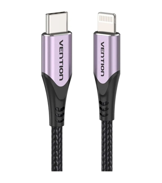 Кабель Vention USB 2.0 CM/Lightning 8M для iPad/iPhone - 1м. Фиолетовый