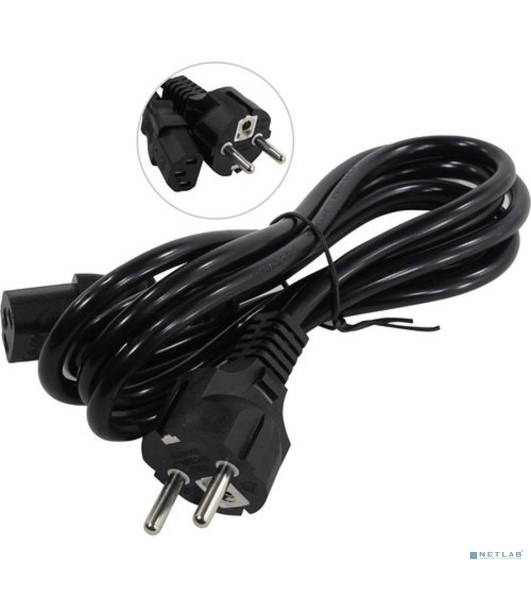 Кабель питания ExeGate Power PC-1,8P (Евровилка Schuko->С13) VDE-250V-3*1.0-CU, 10A, черный, 1.8м