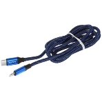 Кабель Maxvi MCm-02L blue, USB-A - Lightning, 2A, магнитный разъем, LED ток макс. нагрузки 2А, макс. напряжение 5V; стандарт USB 2.0; длина 1.5м, нейлоновая оплетка, съемный магнитный коннектор, LED подсветка, синий, фото6